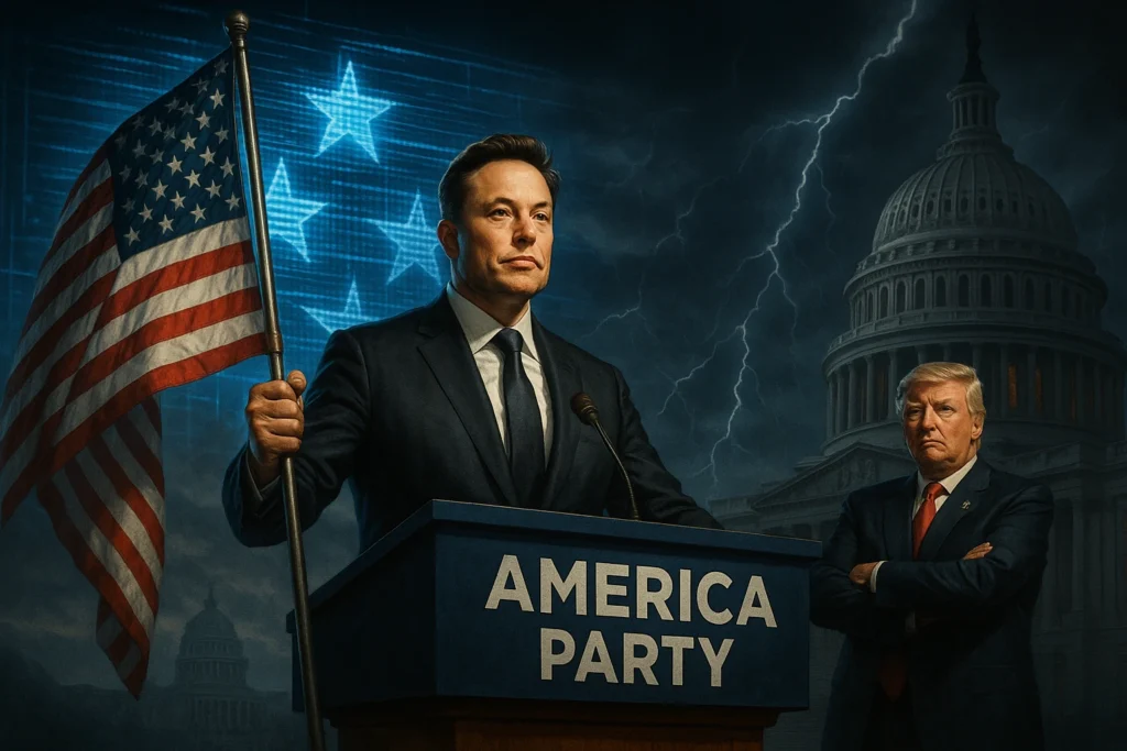 Capitol Clash Zoomed-out battlefield scene ⚡ Shows a broader environment with political tension erupting between parties
